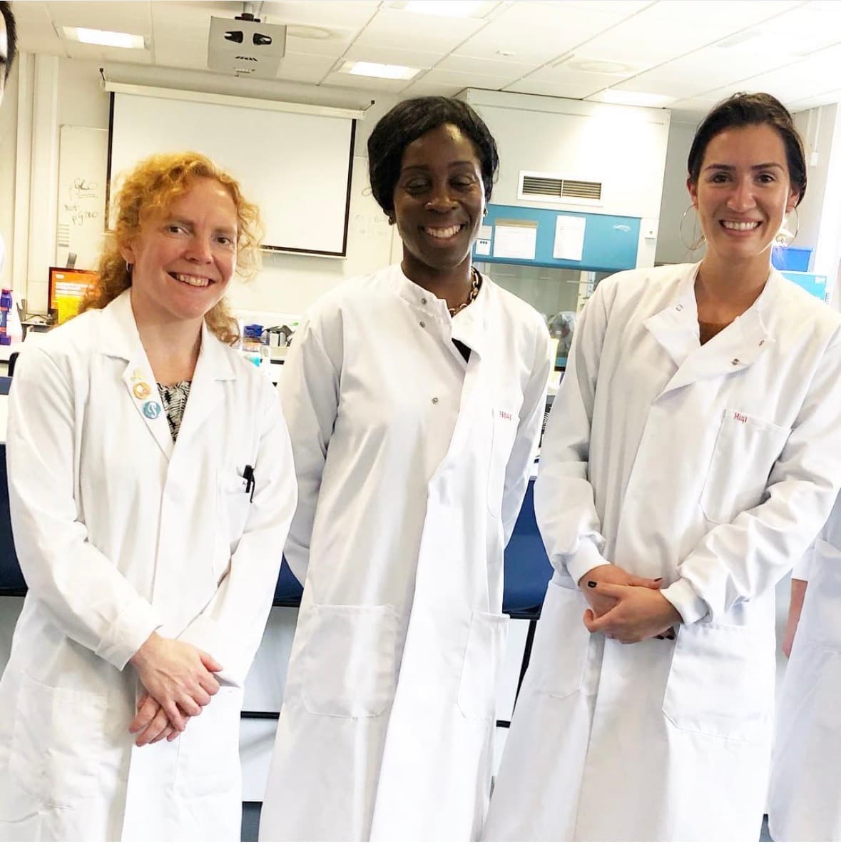 Regina De Berardinis with her lecturers and laboratory colleagues during her Biochemistry degree
